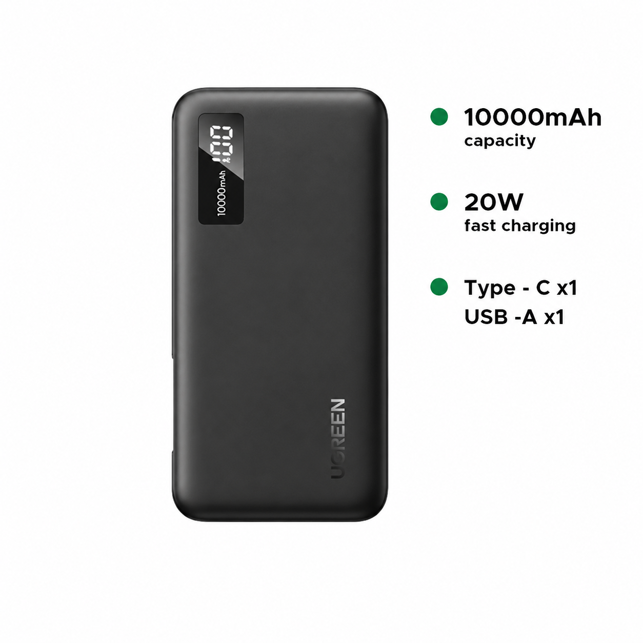UGREEN 10000mAh 20W Fast Charging Power Bank–PB311–25742